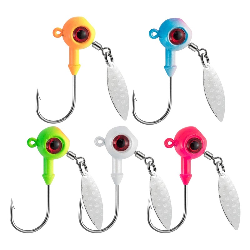 Dr.Fish 10pcs Underspin Jig Heads1/8oz-1/4oz orange yellow 1/8oz