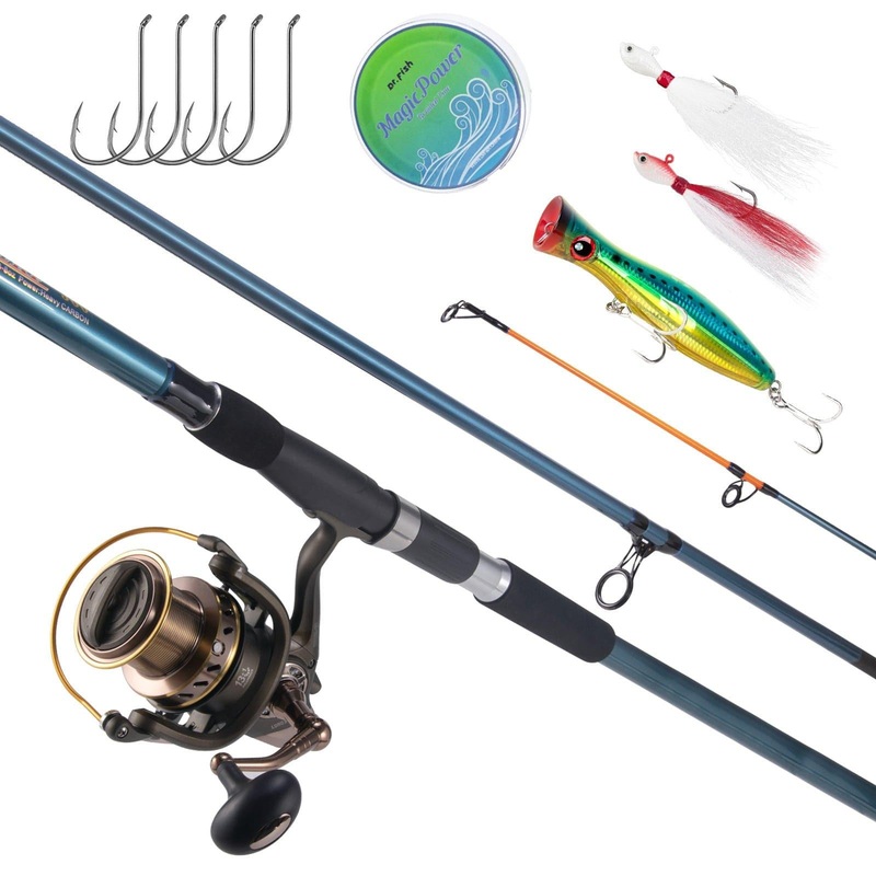Dr.Fish 12FT Surf Rod and LS-10000 Reel Combos Black Fishing Rod