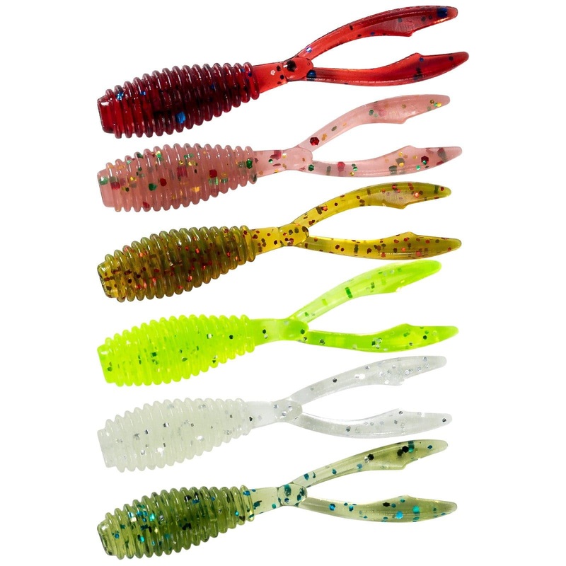 Dr.Fish 20 pcs Fork Tail Soft Baits 1.38” Green