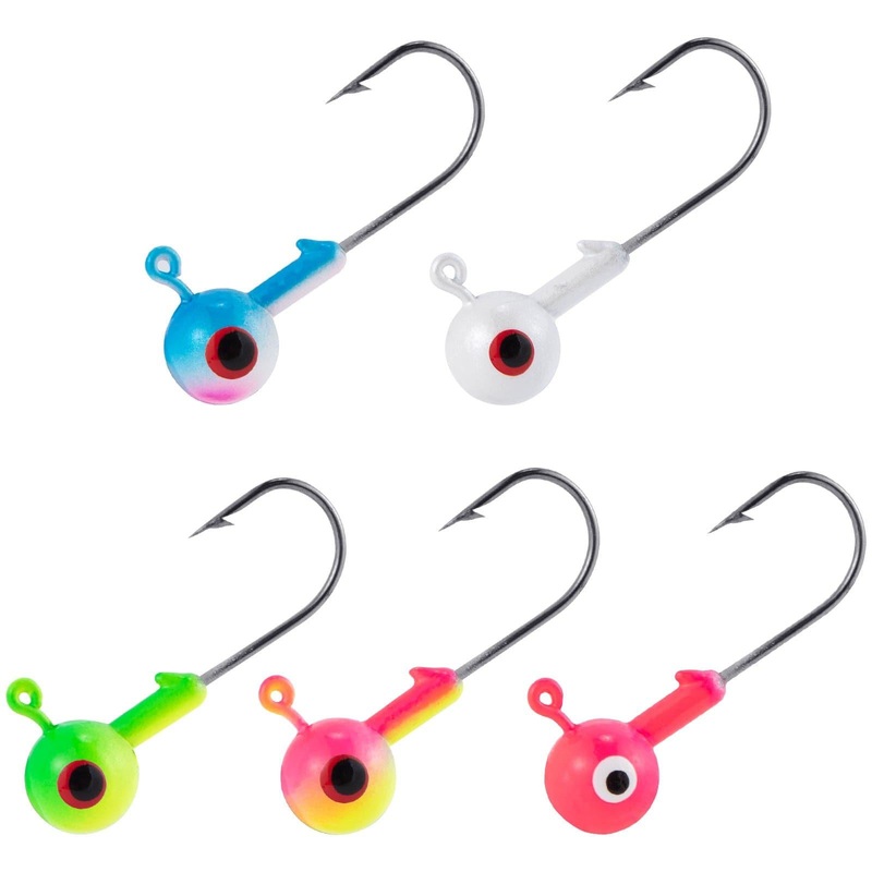 Dr.Fish 20pcs Big Eye Jig Heads 1/32oz-1/2oz orange yellow 1/32oz