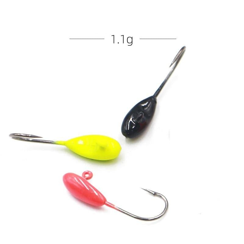 Dr.Fish 5pcs Ice Fishing Jig Head Hooks 1.1g Black