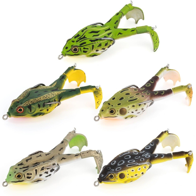Dr.Fish 5pcs  Plastic Hollow Body Frog Topwater Lures 8.6-16g 8.6g