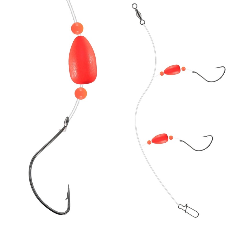 Dr.Fish 5pcs Pompano Rigs Surf Fishing Rigs red