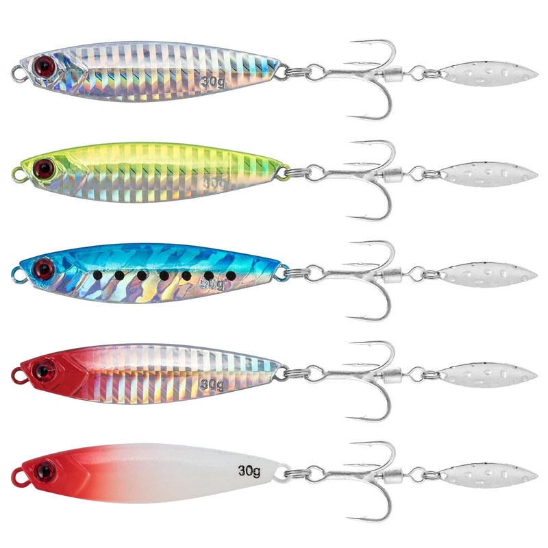 Dr.Fish 5pcs Spinner Blade Vertical Diamond Jig  0.25-1.06oz #4  1.06oz