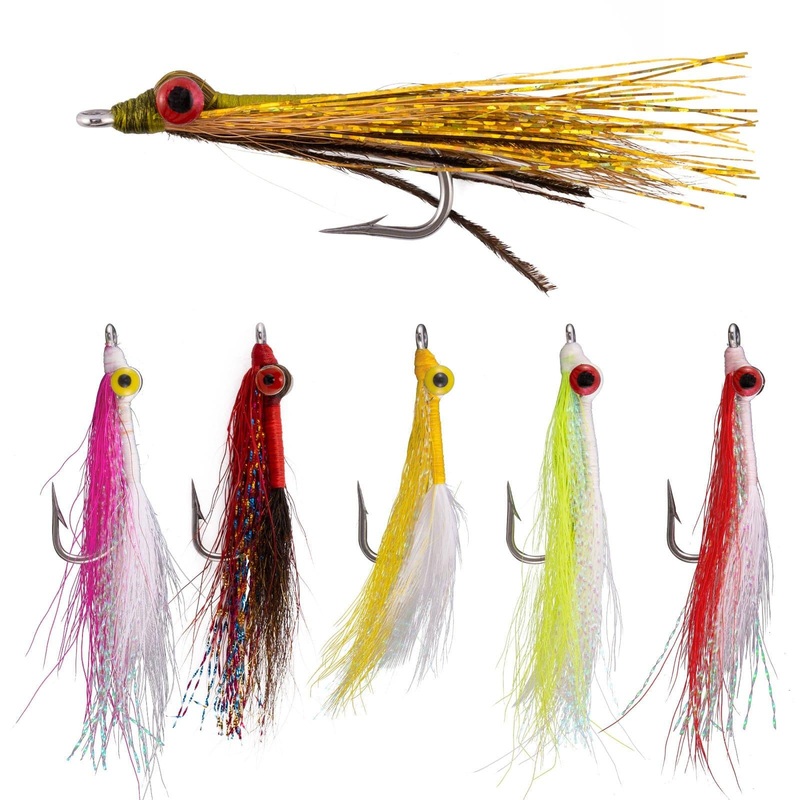Dr.Fish 6pcs Clouser Minnow Fishing Flies #4-2/0 #4