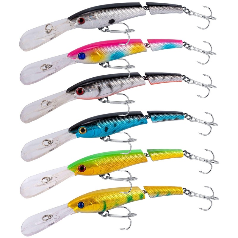 Dr.Fish 6pcs Jointed Jerkbait Minnow Lures 5.3″ 1/2oz