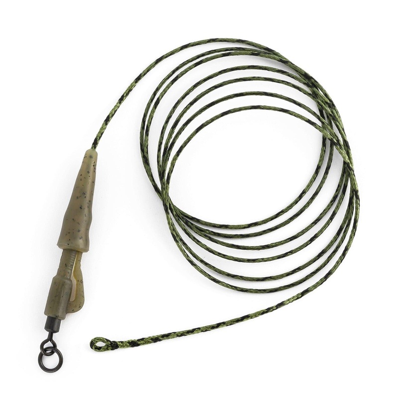 Dr.Fish 6pcs  Leadcore Leaders 39.37” Double-Ring  Swivels  Camo Green