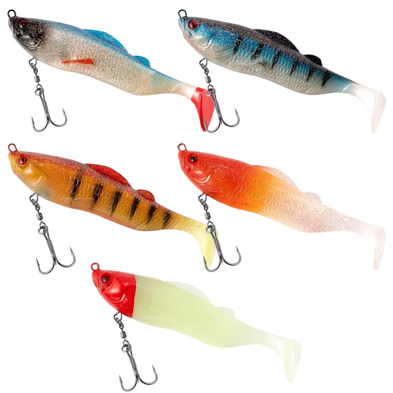 Dr.Fish  Jig Heads Paddle Tail Swimbaits  5 0.95oz yellow