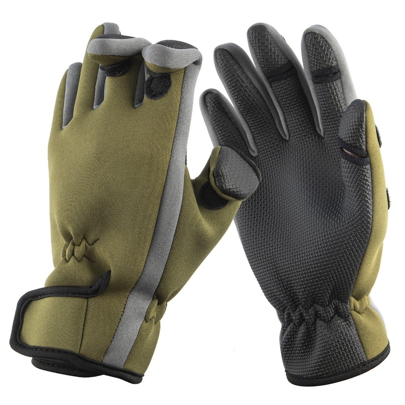 Dr.Fish Pair of  Outdoor Sport  Fishing Gloves L Green
