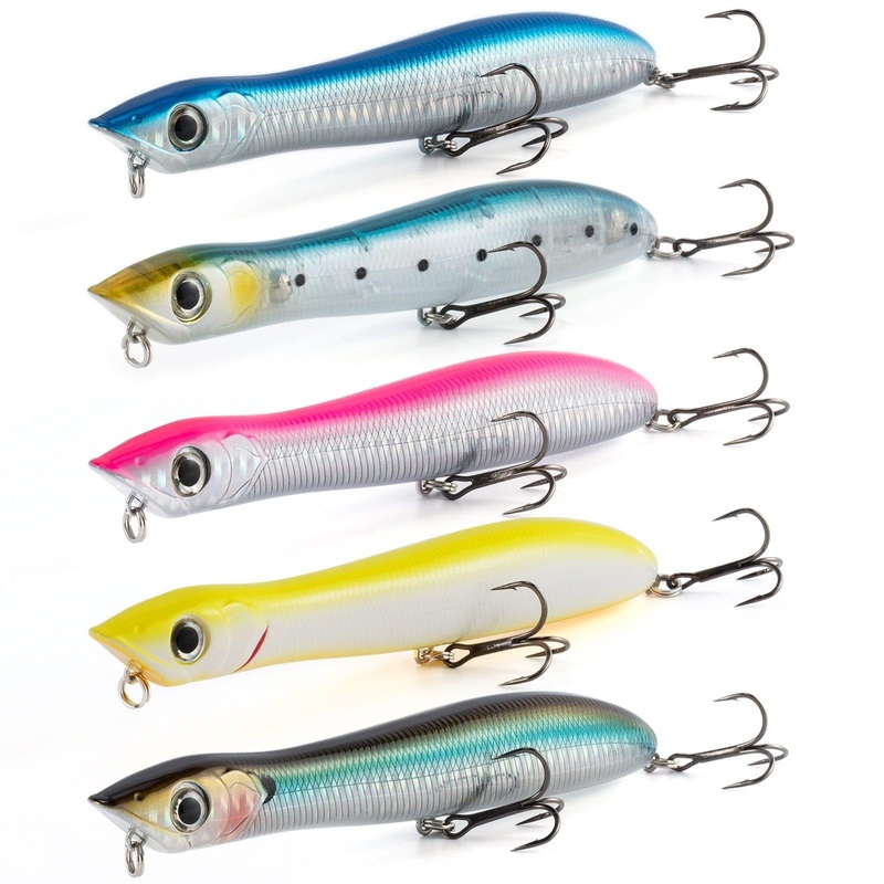 Dr.Fish Topwater Lures Floating Pencil Popper Lure 5.51″ 0.9oz Sunset Shimmer