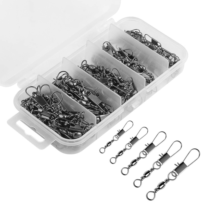 Dr.Fish 100/150/200pcs Barrel Swivels Kits 26-57lb 100pcs