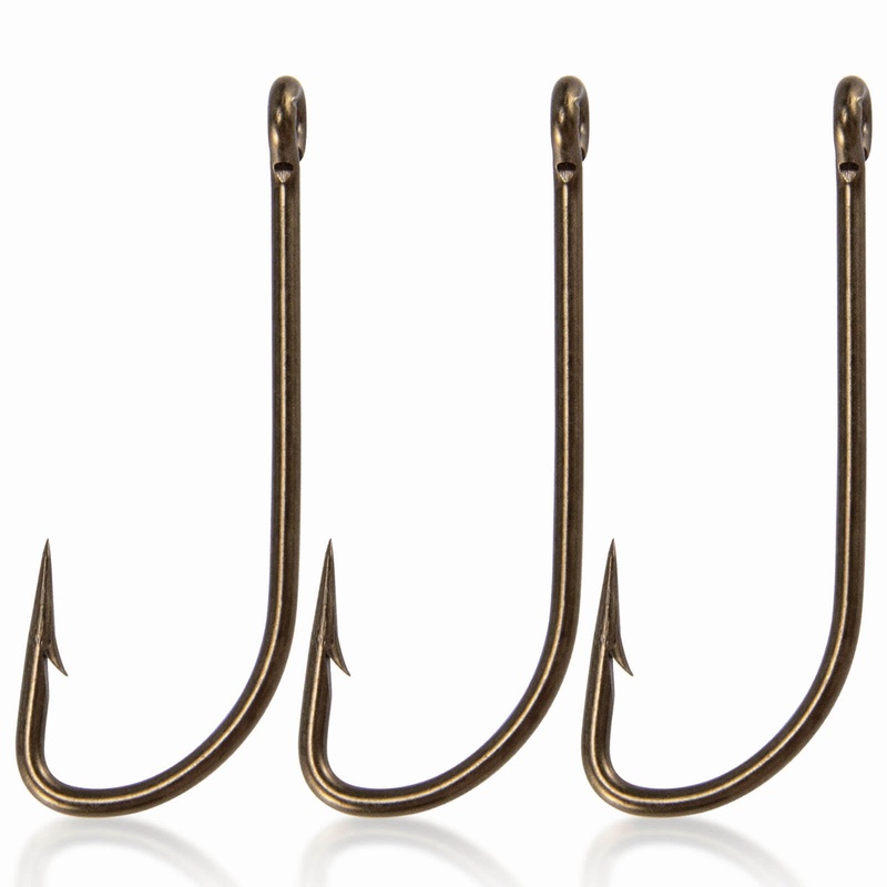 Dr.Fish 100pcs Plain Shank Bronze Classic Hooks #1/0-#10 #1