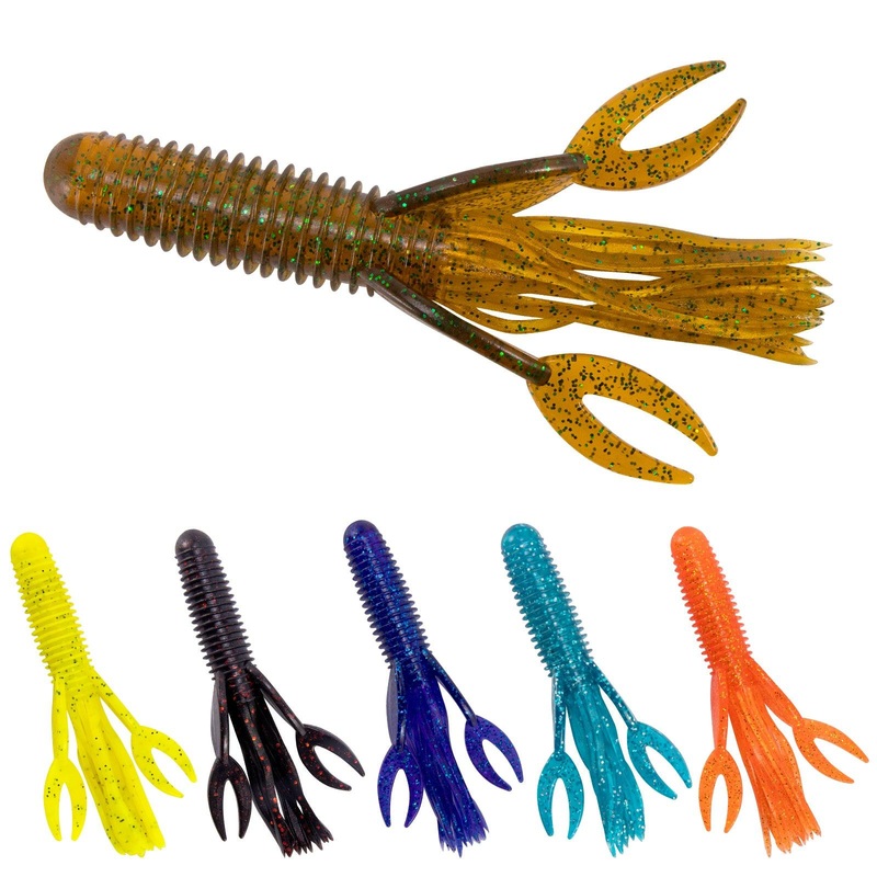 Dr.Fish 10pcs Craw Tube Bait Soft Lure 4” Black