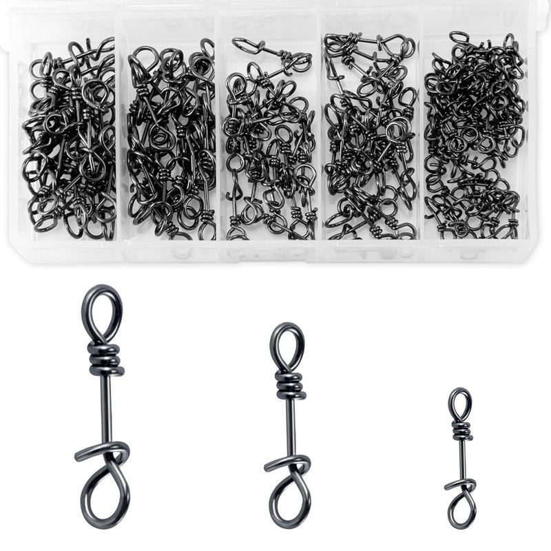 Dr.Fish 150-Pack/Box Fly Fishing Snap twist clip 7-16lb