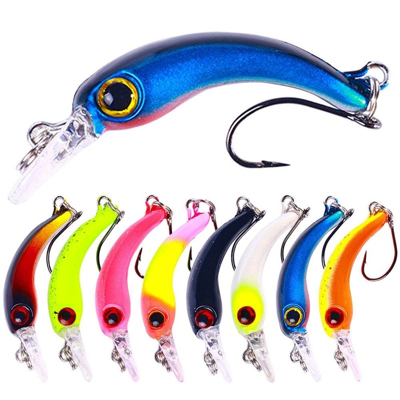 Dr.Fish 2pcs Crankbait with Single Hook 4cm 1.4g 1#