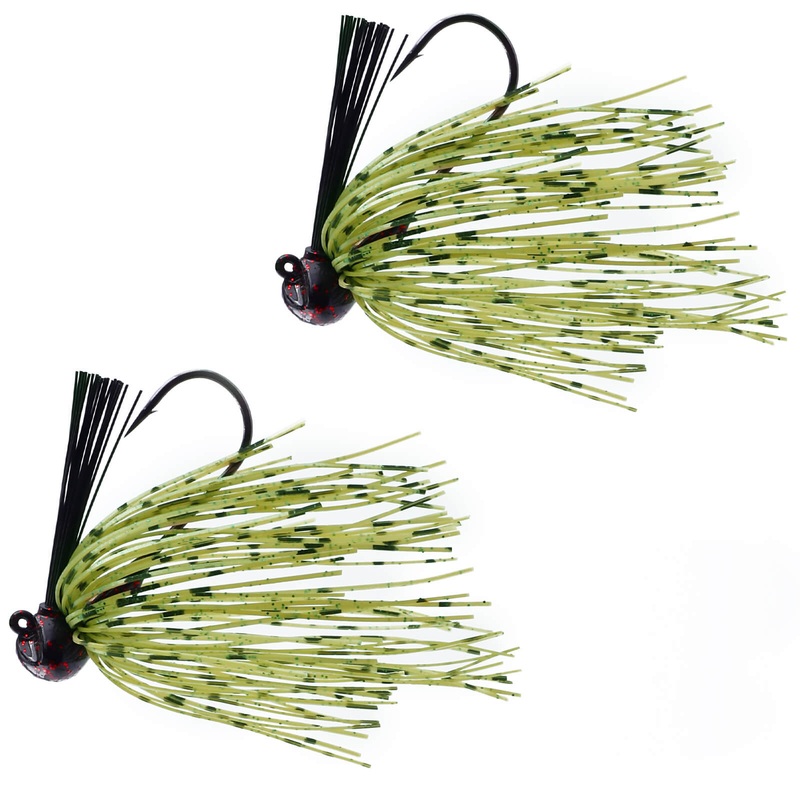 Dr.Fish 2pcs Weedless Football Jigs 1/8oz-1oz Green 3.5g 1/8oz