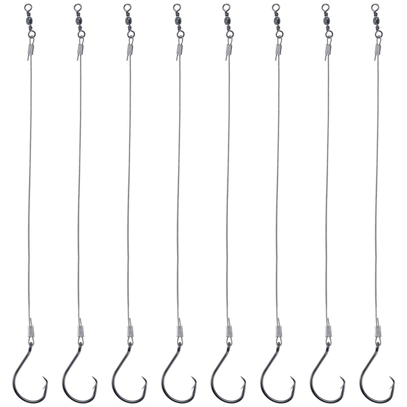 Dr.Fish 30pcs  Circle Hooks Wire Leaders 1/0
