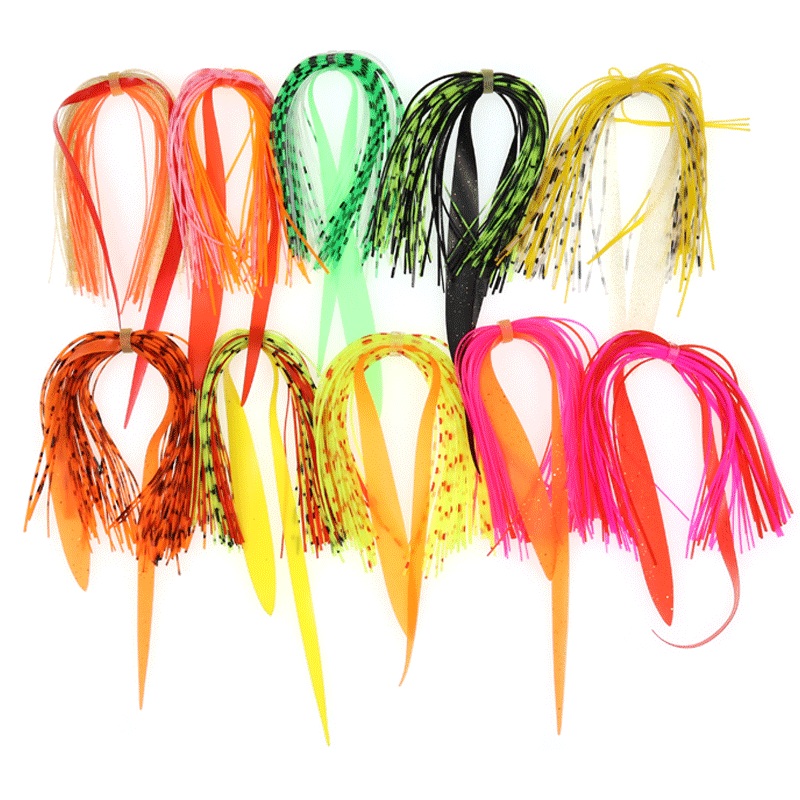 Dr.Fish 3pcs Squid DIY Rubber Jig Lures Skirt Fly Tying Materials (10colors) A
