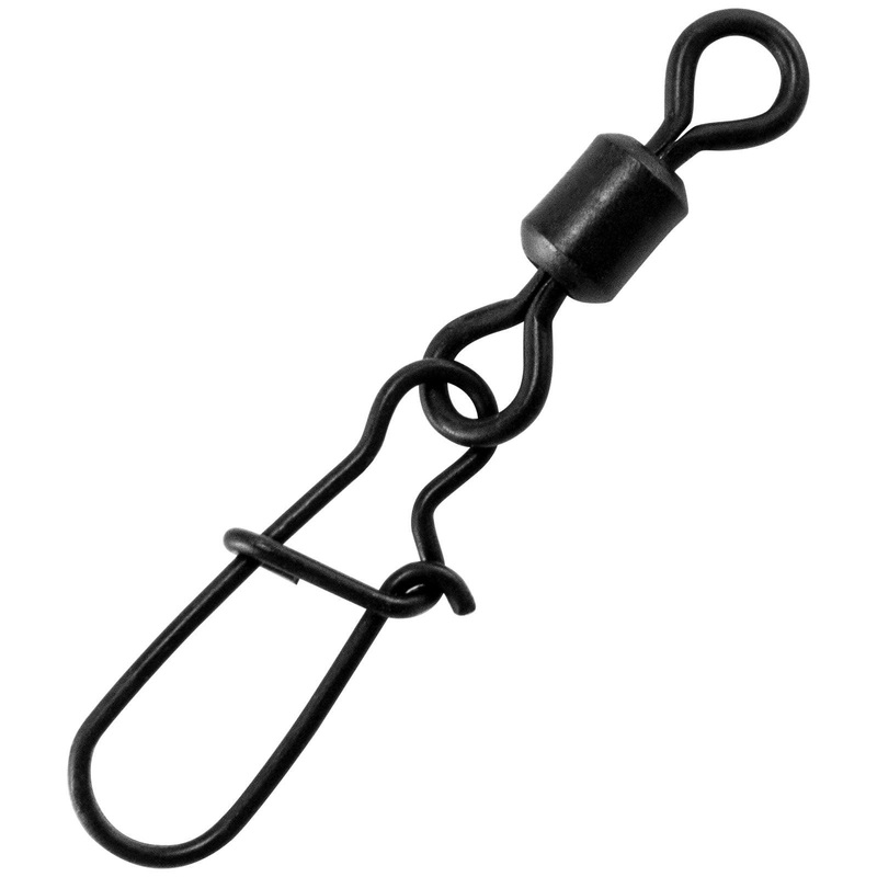 Dr.Fish 50pcs Matt Black Fishing Barrel Rolling Swivel Snap #2-#10 #2