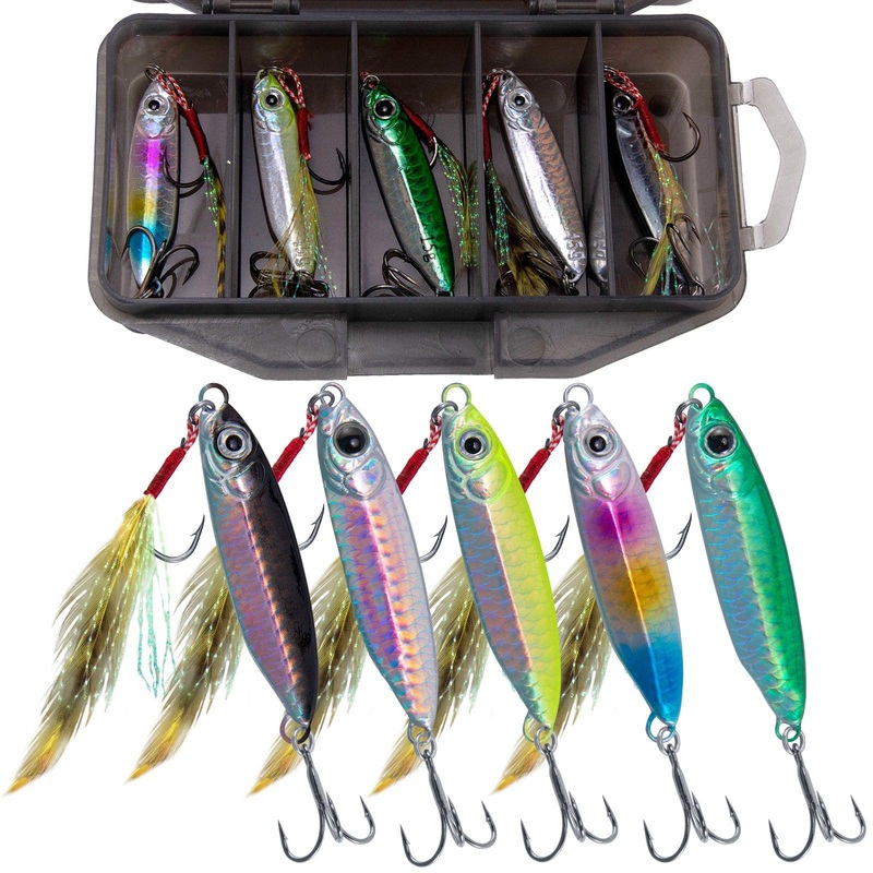 Dr.Fish 5pcs Jigging Spoon Lure 1.6-2.6” 1.6in