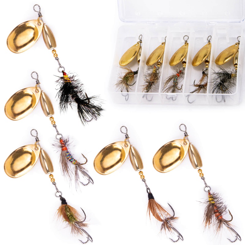 Dr.Fish 5pcs Trout Spinners Lures Kit