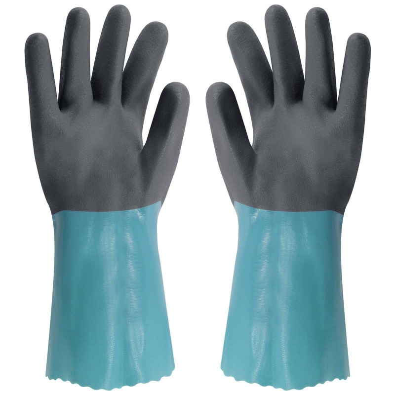 Dr.Fish Long Pond Gloves 30/40/65cm 30cm Cyan-Gray Thin and Breathable