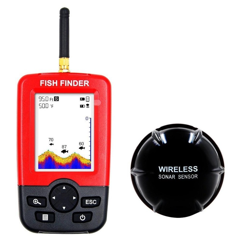 Dr.Fish Portable Kayak Depth Finder Red