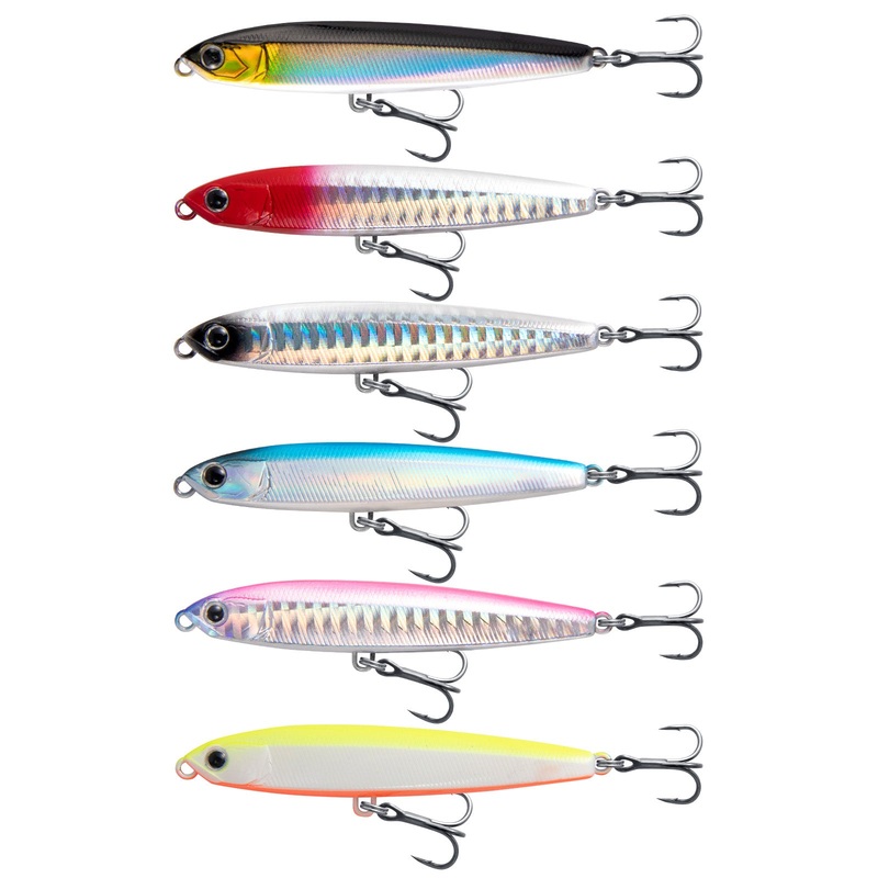 Dr.Fish Topwater Lure Jig Pencil Lure with Treble Hooks 6pcs 6 colors 8cm 6pcs