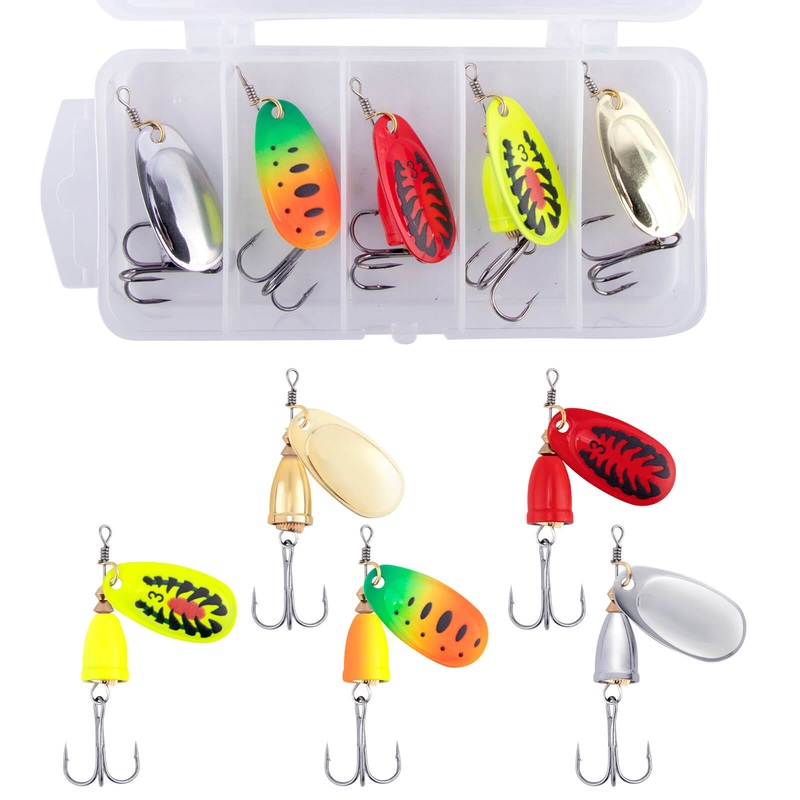 Dr.Fish Trout Spinners Lures Kit 1/4oz 5pcs