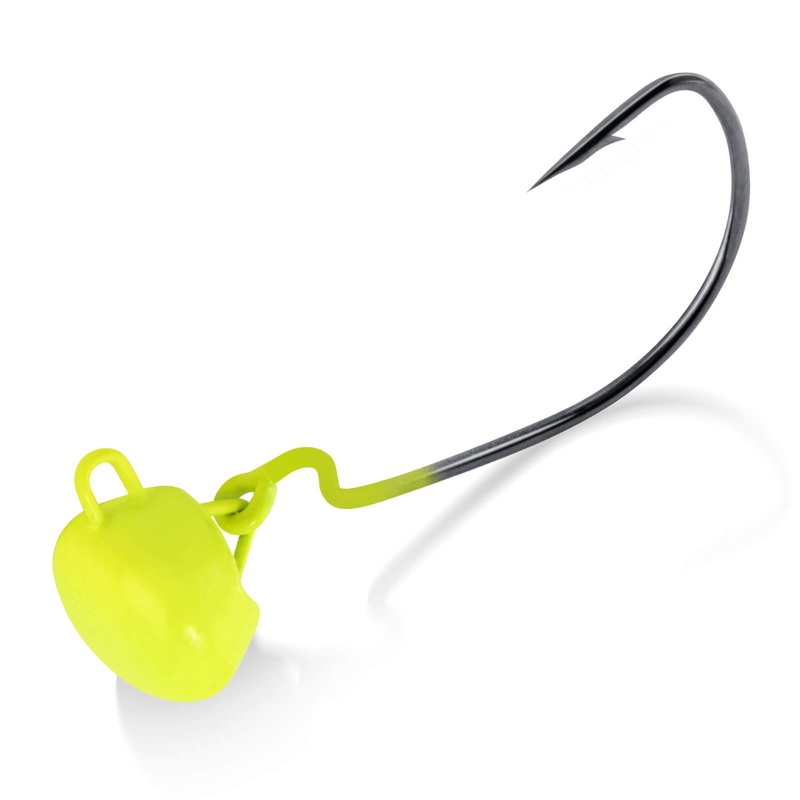 Dr.Fish 10pcs Ned Rig Jig Heads 1/16oz-3/4oz Chartreuse 1/16oz(#6)