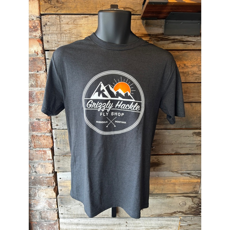 Grizzly Hackle “Sunset” T-Shirt Heather Black Small