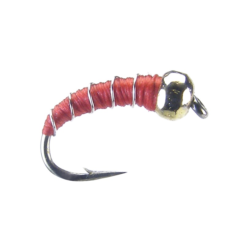 Tungsten Zebra Midge (6-pack) #18 Red