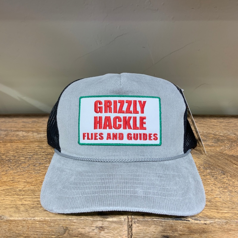 Grizzly Hackle Flies N’ Guides Hat Grey Corduroy/Black
