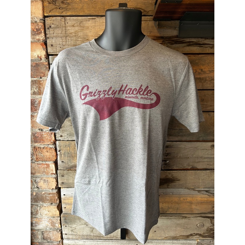 Grizzly Hackle “Go Griz” T-Shirt Heather Grey Small