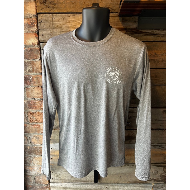Grizzly Hackle “Grizzly Chicken” Performance Long Sleeve Shirt Grey Small