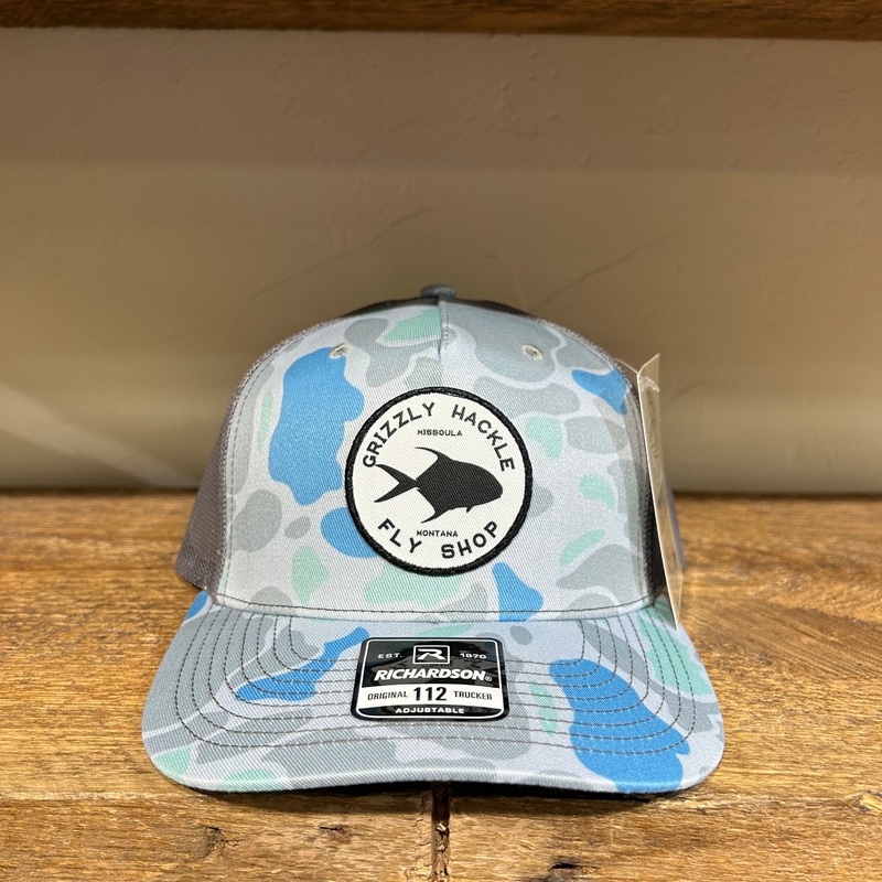 Grizzly Hackle Permit Hat Saltwater Duck Camo/Charcoal