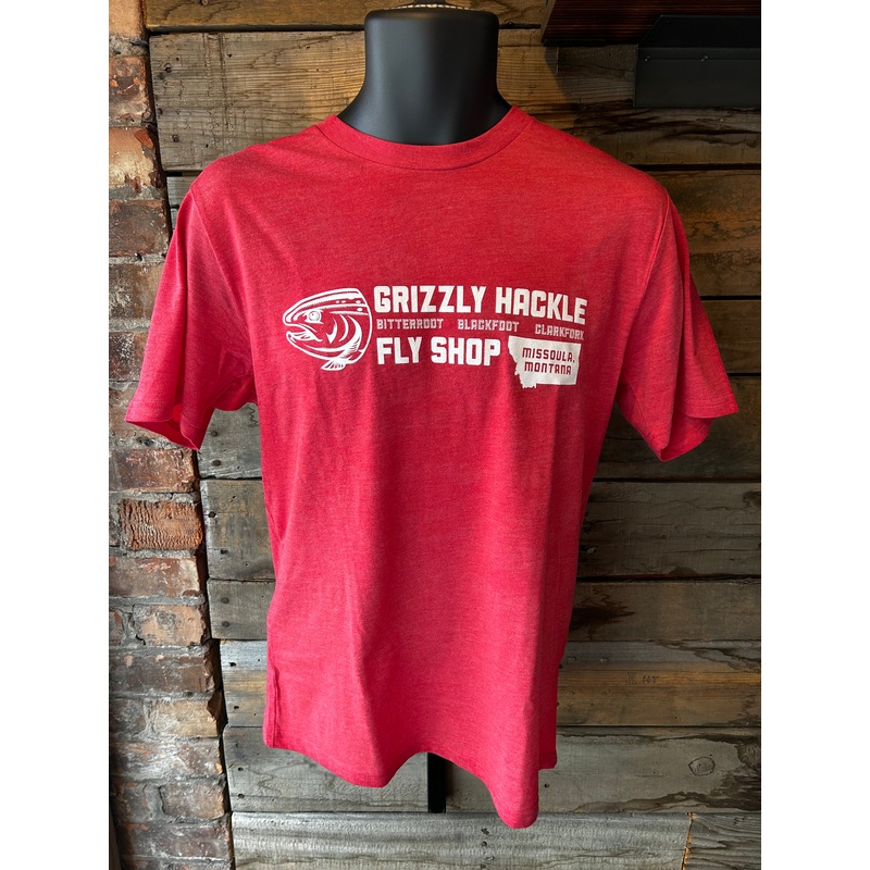 Grizzly Hackle “Three Rivers” T-Shirt Red Small