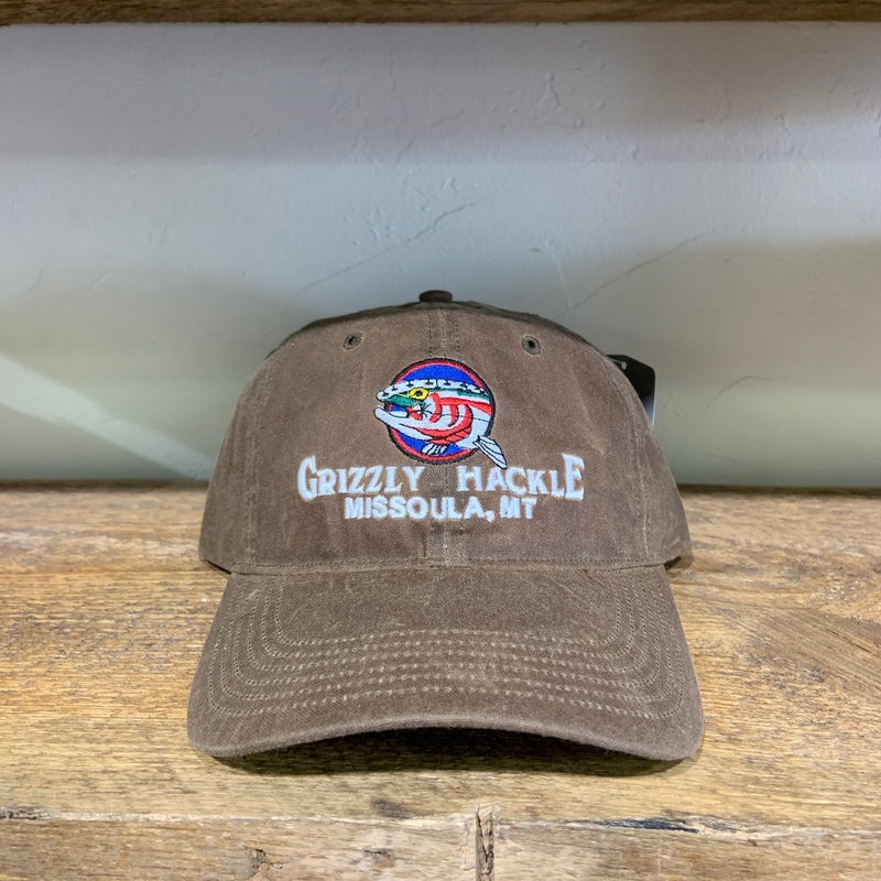Grizzly Hackle Waxed Canvas Classic Logo Hat Brown