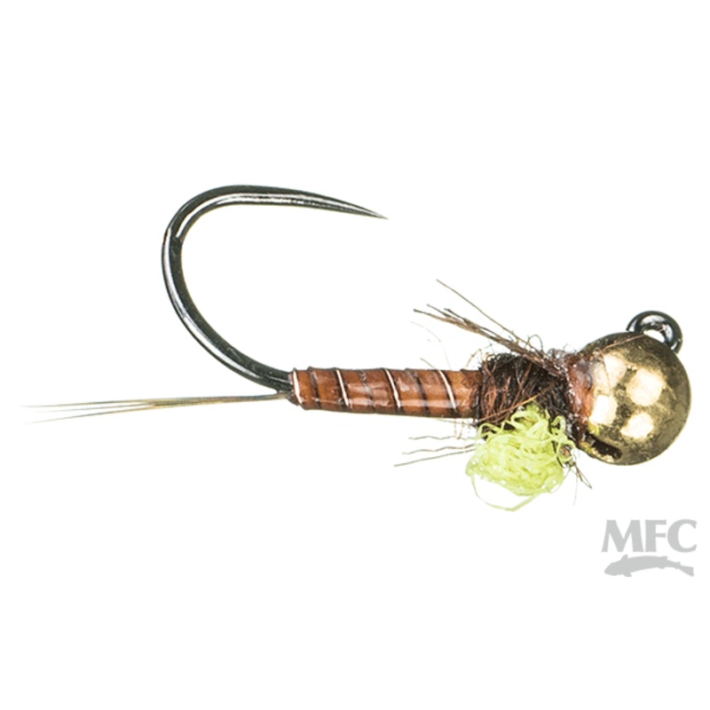 Trina’s Jig Angel Case Nymph (6-pack) #14 Brown/Hot Yellow