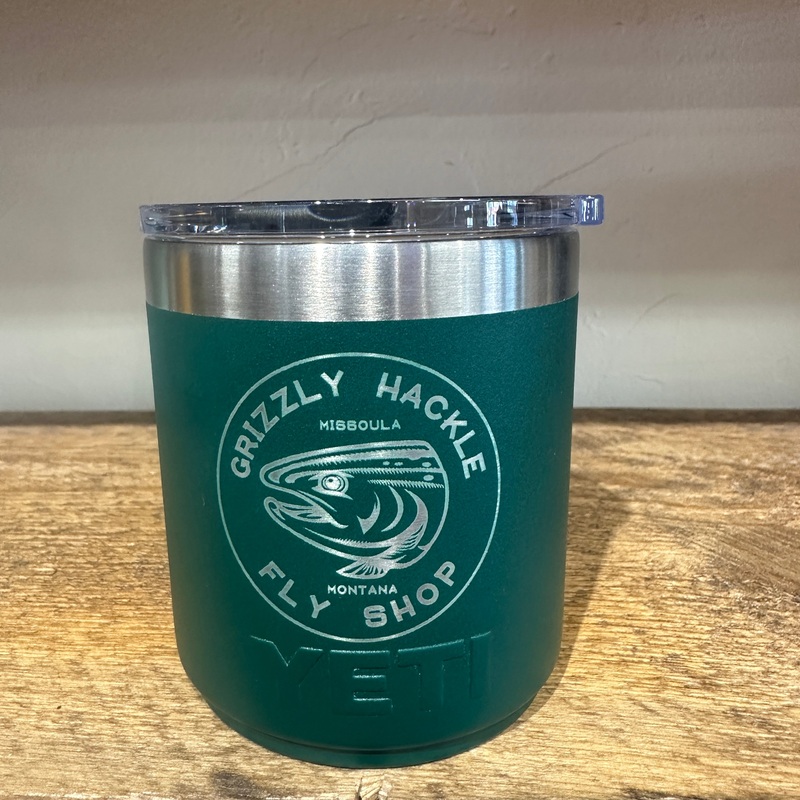 YETI Rambler Lowball 10 oz Circle Fish Black Forest Green