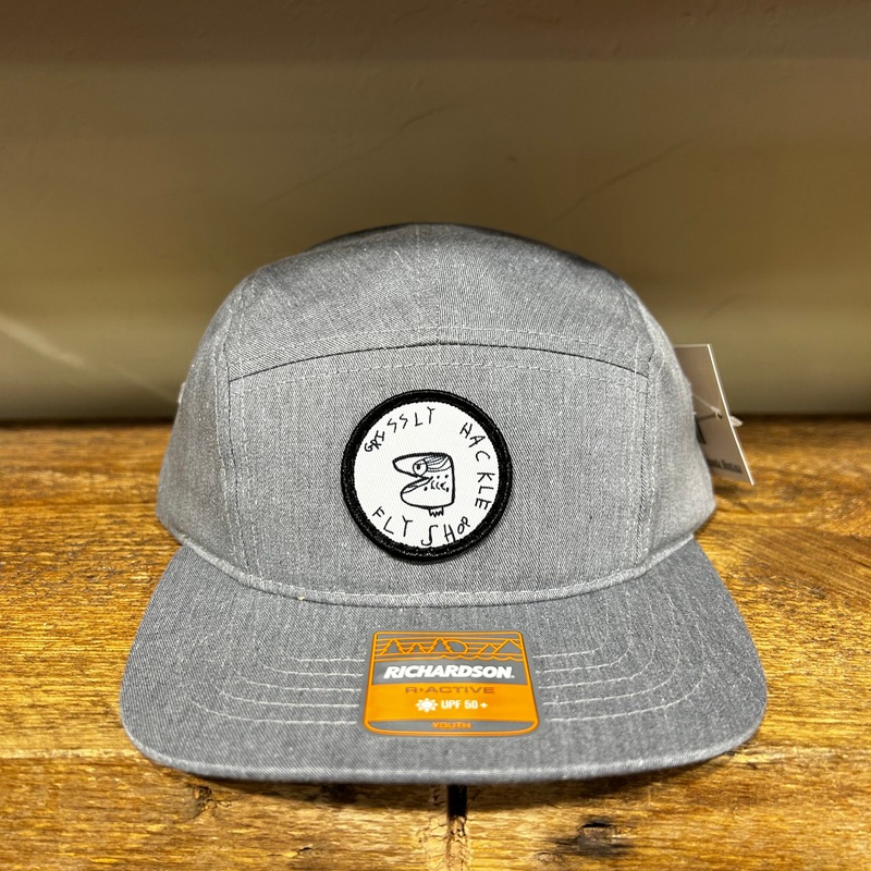 Grizzly Hackle “Bea’s Patch” Youth 5-Panel Hat Grey