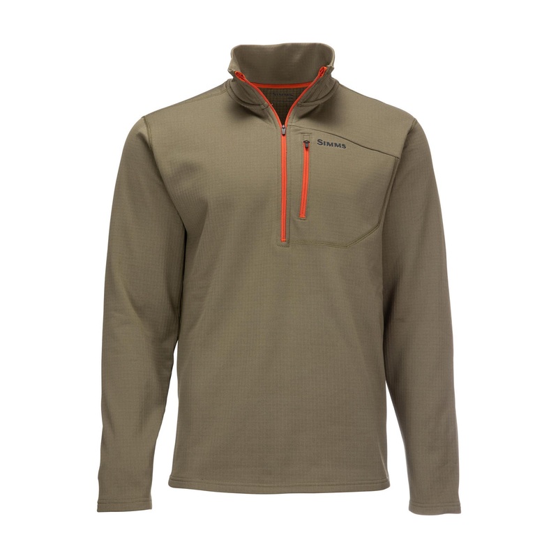 Simms M’s Thermal Qtr Zip Top Small Dark Stone