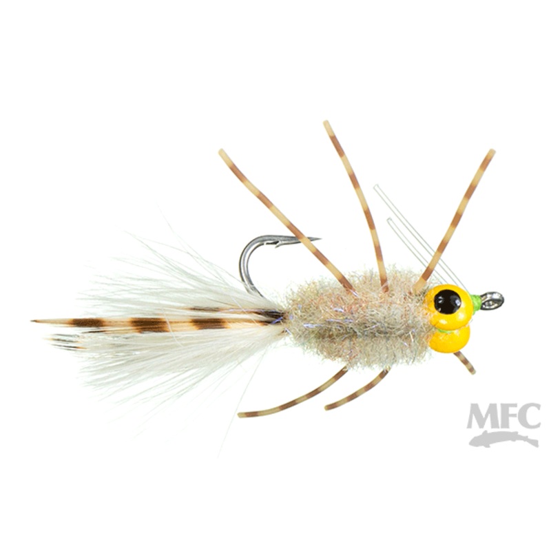 Crab Rangoon Fly (3-Pack) Natural w/ Yellow Eyes #02