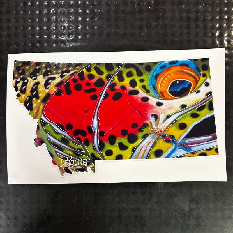 Derek DeYoung “Montana-Rainbow Royal Wulff Decal” 6″