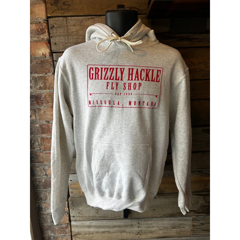 Grizzly Hackle “Hackle Patch” Hoodie Oatmeal Heather Small