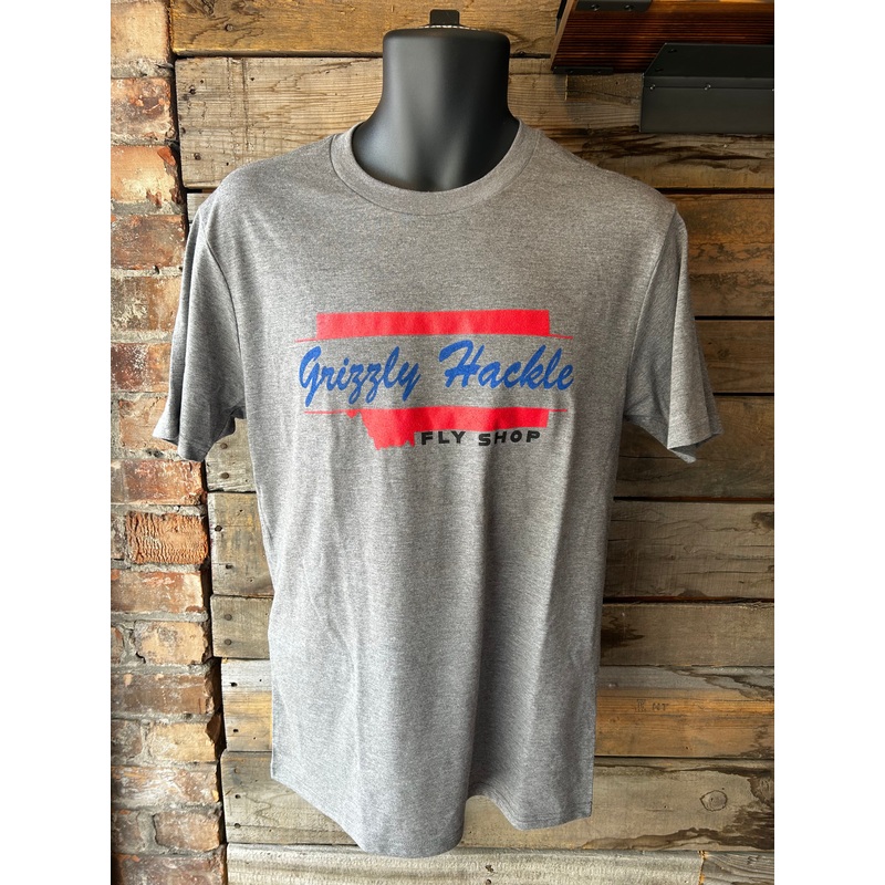 Grizzly Hackle “Swipe State” T-Shirt Grey Small