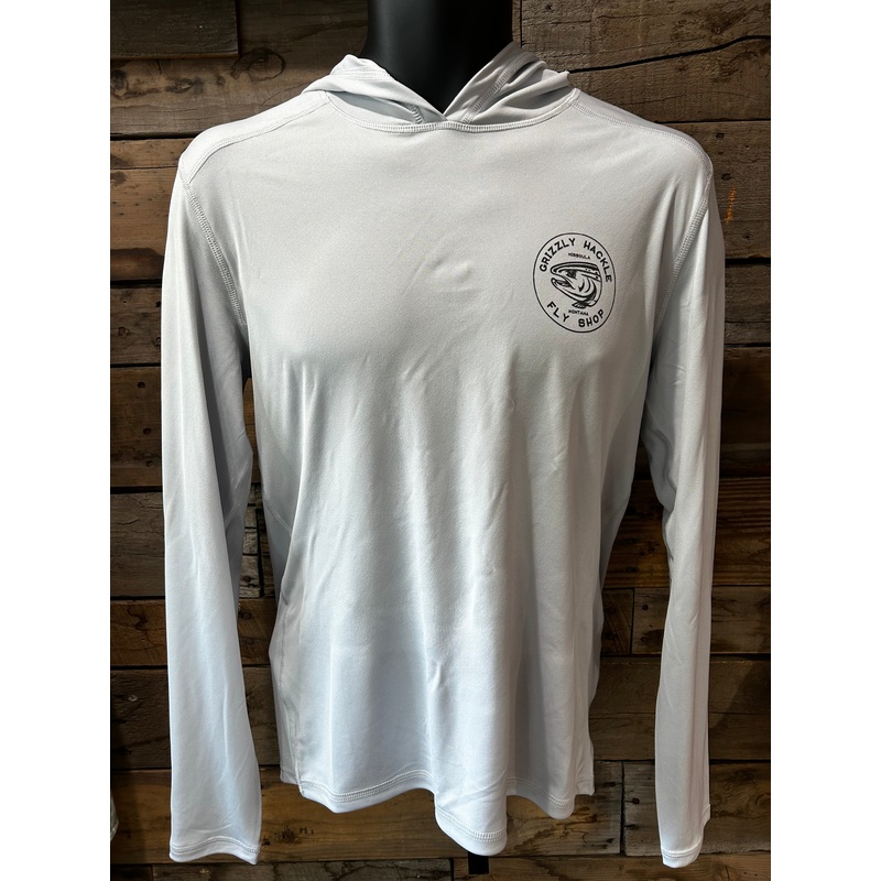 Grizzly Hackle “Est. 1988” Performance Sun Hoody Pearl Grey Small