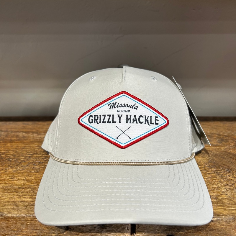 Grizzly Hackle “Golf” Patch Performance Hat Oat Milk