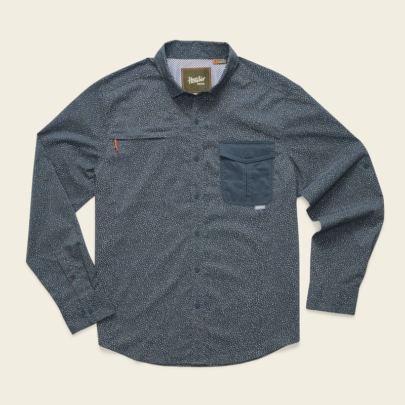 Howler Bros M’s Matagorda Longsleeve Shirt Lotsa Dots : Dark Slate Small