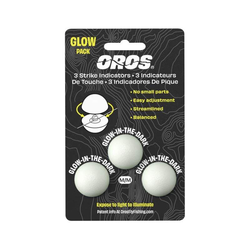 Oros Strike Indicators- Glow in the Dark (3-Pack) Glow-in-the-Dark Small (0.25″)